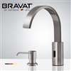 Fontana Commercial Brushed Nickel Touch Less Automatic Sensor Faucet & Manual Soap Dispenser